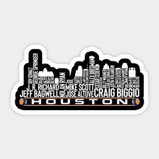 Houston Baseball Team All Time Legends Houston City Skyline Sticker